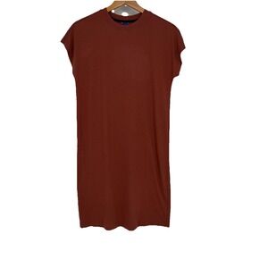 Kit + Ace Womens Pima Cotton T Shirt Dress 4 Dark Pink Cap‎ Sleeves Athleisure